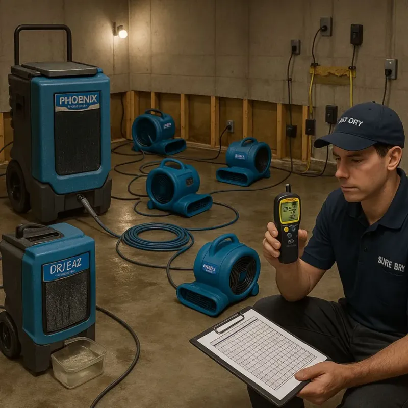 Structural Drying and Dehumidification process in Crowley, LA